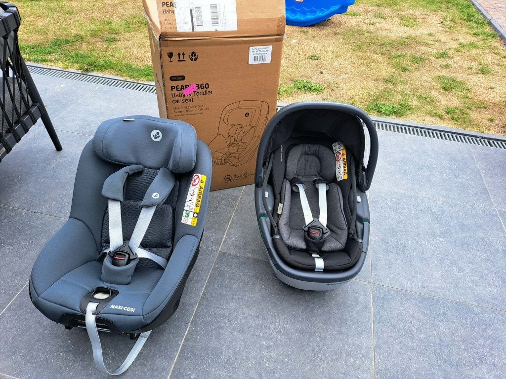 Maxi-Cosi Coral 360 + Pearl 360 autostoelen + hoezen, Comme neuf, Enlèvement, Isofix, Dossier réglable