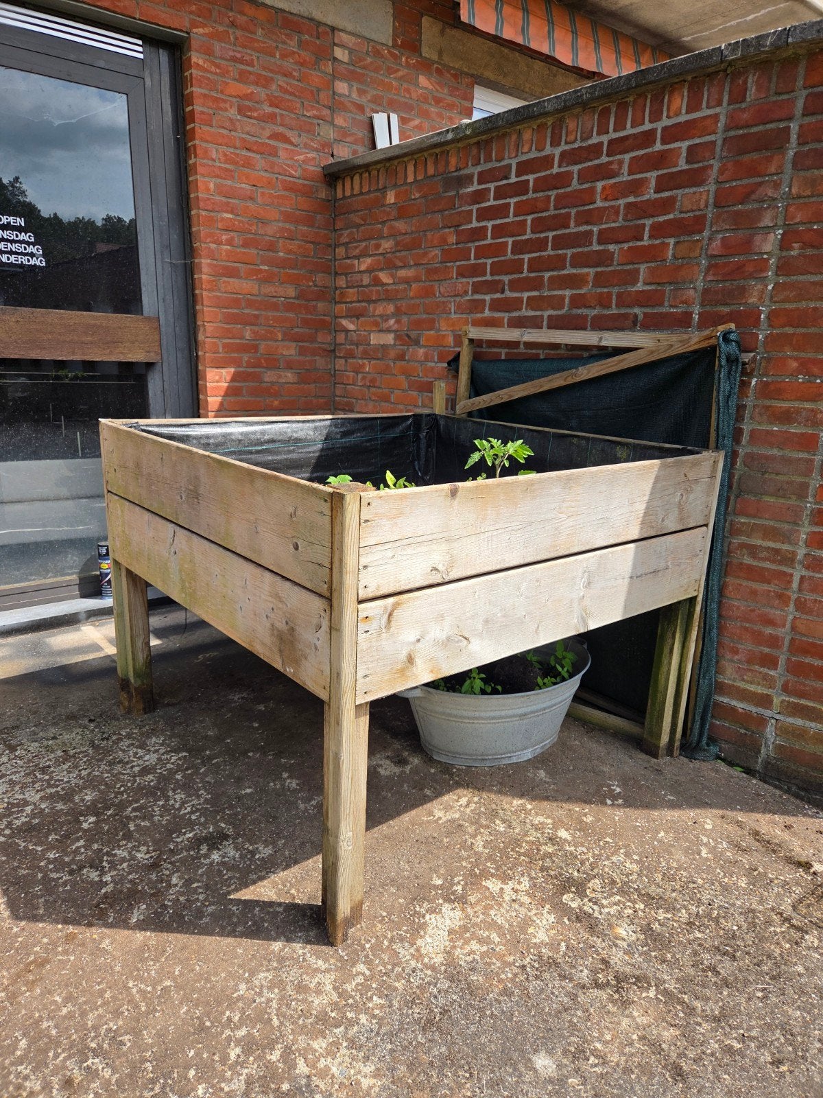Moestuinbak met schaduwdoek, Tuin en Terras, Ophalen, 100 cm of meer, Vierkant, Zo goed als nieuw