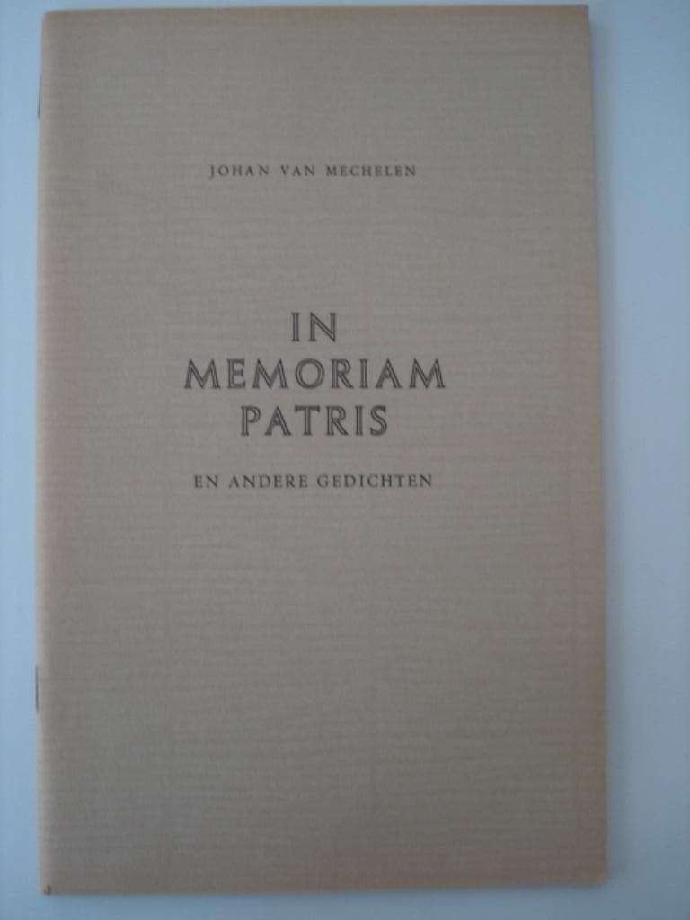 BK2. Johan van Mechelen In memoriam patris en andere gedicht, Boeken, Gedichten en Poëzie, Johan van Mechelen, Verzenden, Nieuw