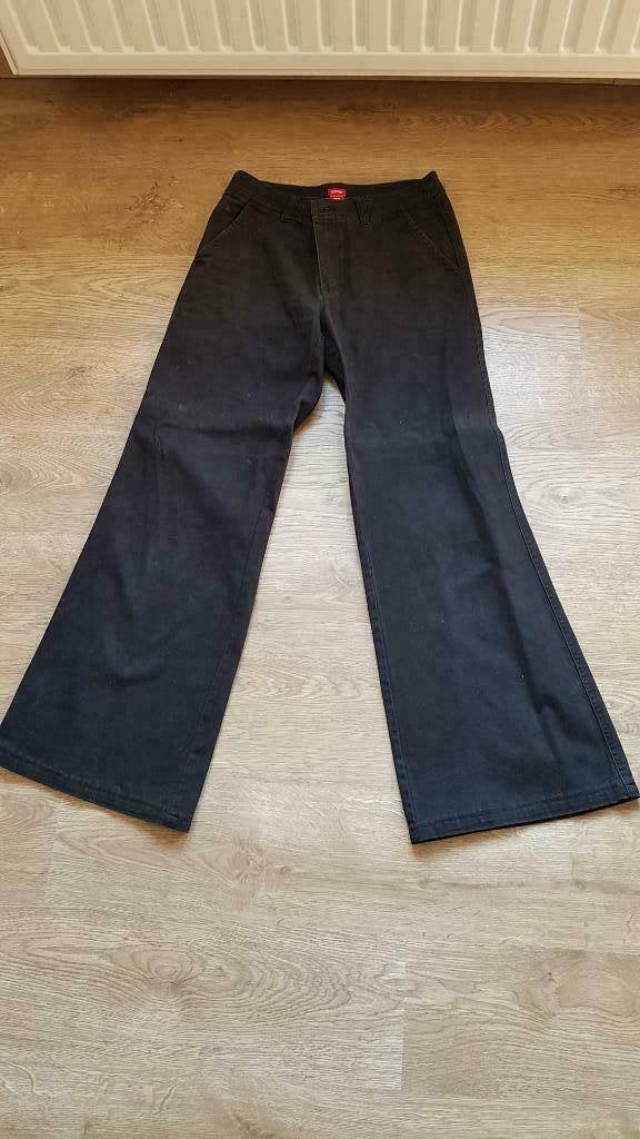 zwarte broek Esprit - zeer brede pijpen maat 36 of 27 L30, Zwart, Ophalen of Verzenden, Maat 36 (S), Lang