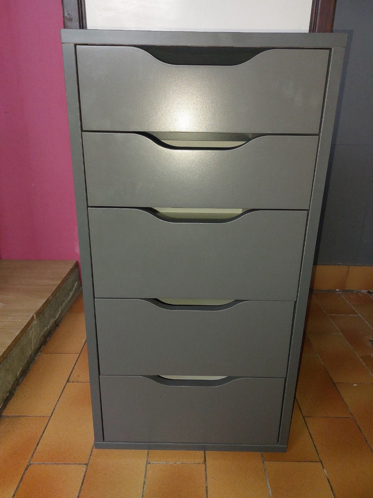 IKEA ALEX MEUBLE À TIROIRS GRIS, Maison & Meubles, 5 tiroirs ou plus, Moins de 100 cm, Enlèvement, Utilisé