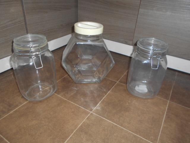Grands bocaux de conservation en verre/3 pour 5€, Enlèvement, Comme neuf