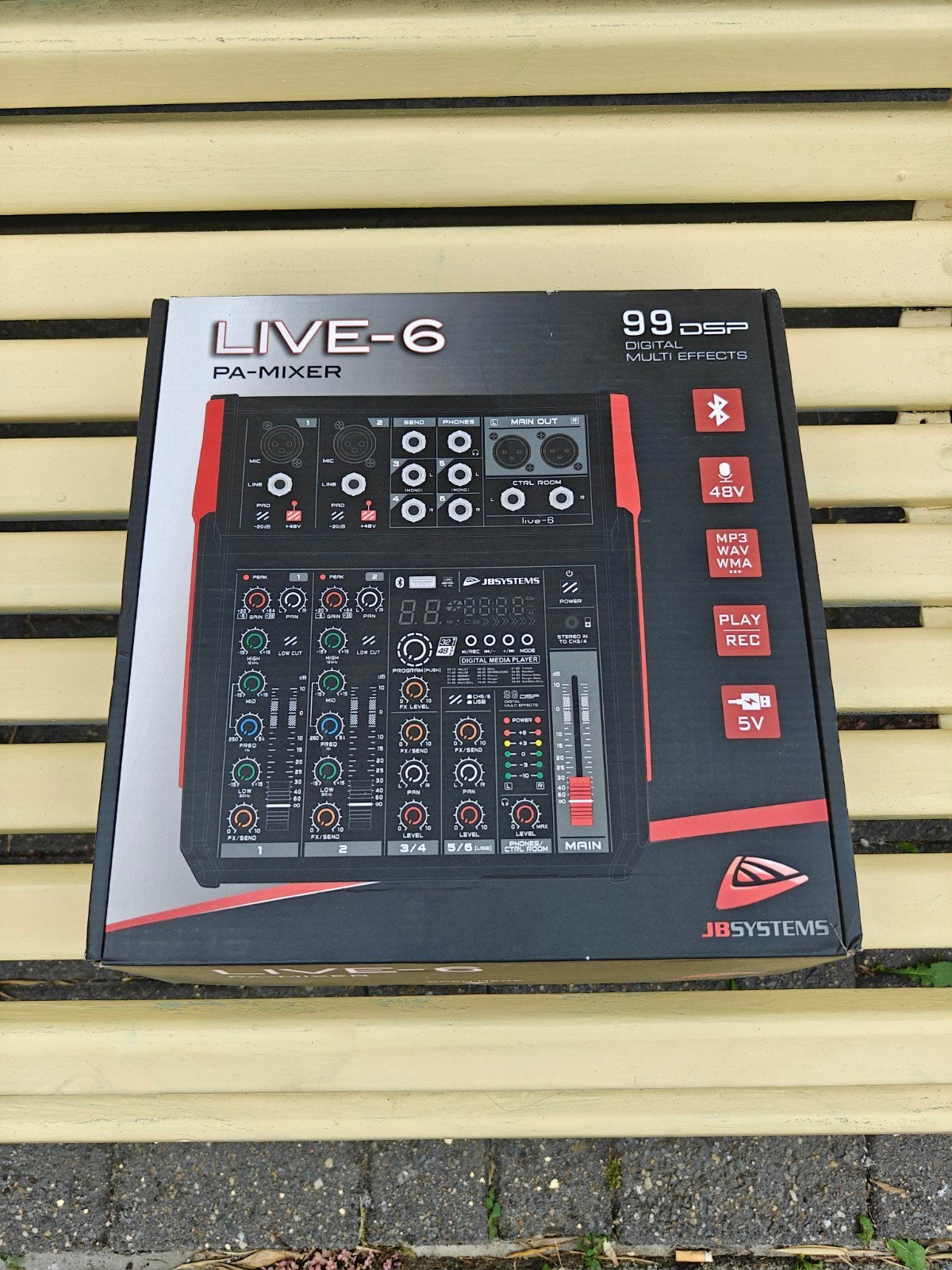 JB Systems Live-6 PA-Mixer – slechts 1x gebruikt, Muziek en Instrumenten, Ophalen, Zo goed als nieuw, 5 tot 10 kanalen, Microfooningang