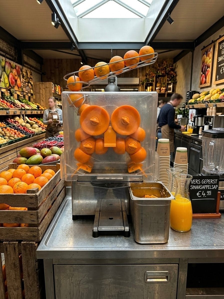 Automatische appelsienpers / Citruspers, Elektronische apparatuur, Ophalen, 4 liter of meer, Zo goed als nieuw, Vaatwasserbestendig