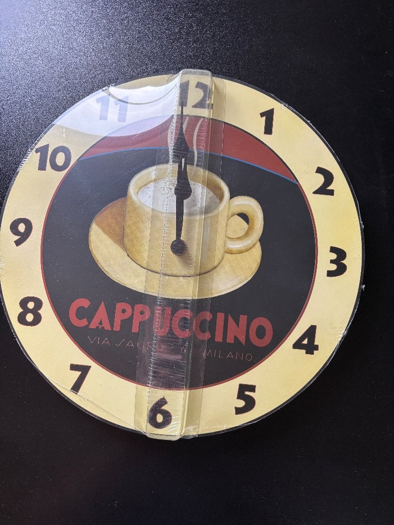 Elektrische klok "cappuccino", Vintage, Analoog, Werkt op batterijen, Nieuw