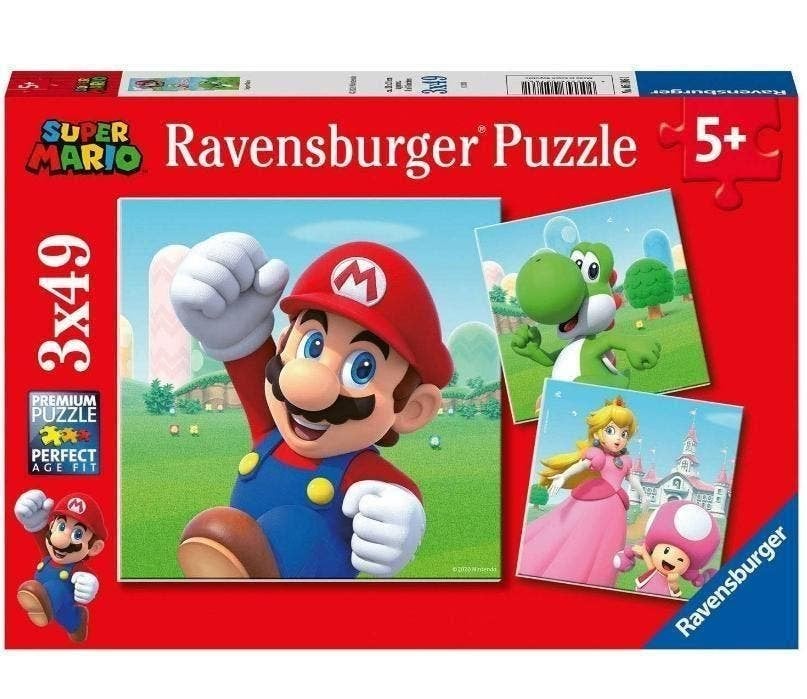 Super Mario Puzzel 3 x 49 stukjes - Ravensburger Puzzeldoos, Kinderen en Baby's, Ophalen of Verzenden, 10 tot 50 stukjes, Nieuw