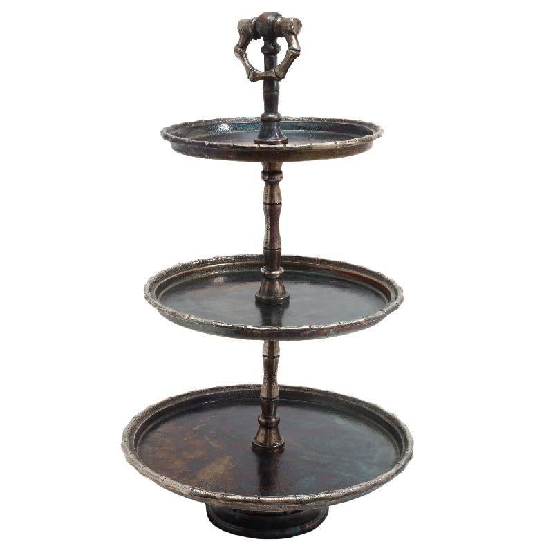 NIEUWE RONDE 3-laags ETAGERE – MASSIEF ALUMINIUM, Enlèvement ou Envoi, Neuf