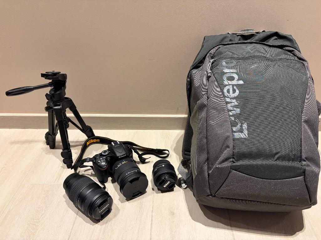 Nikon D5200 pakket, Audio, Tv en Foto, Fotografie | Professionele apparatuur, Zo goed als nieuw, Ophalen