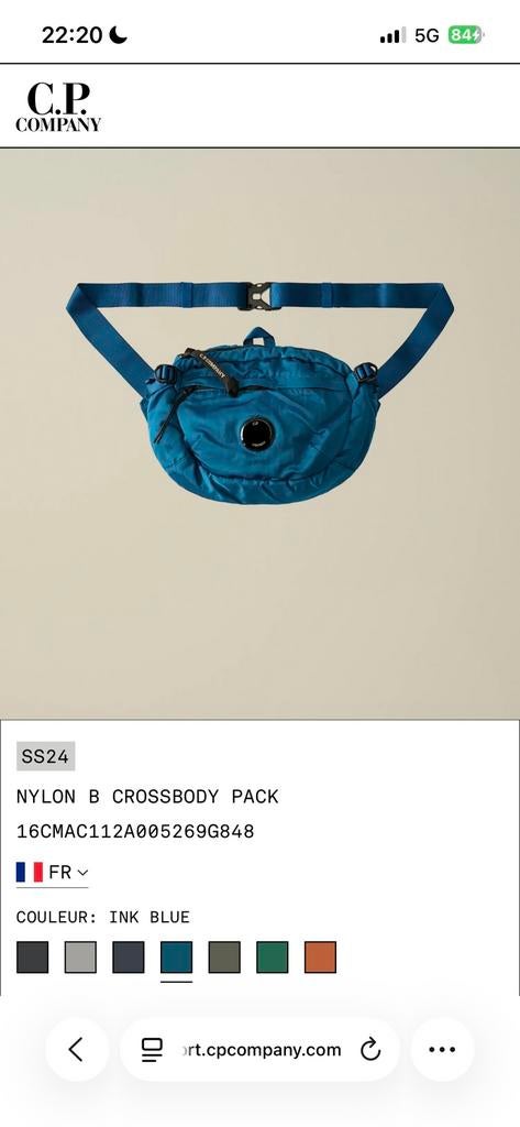 Sacoche Cp Company authentique, Envoi, Neuf, Bleu, Autres marques