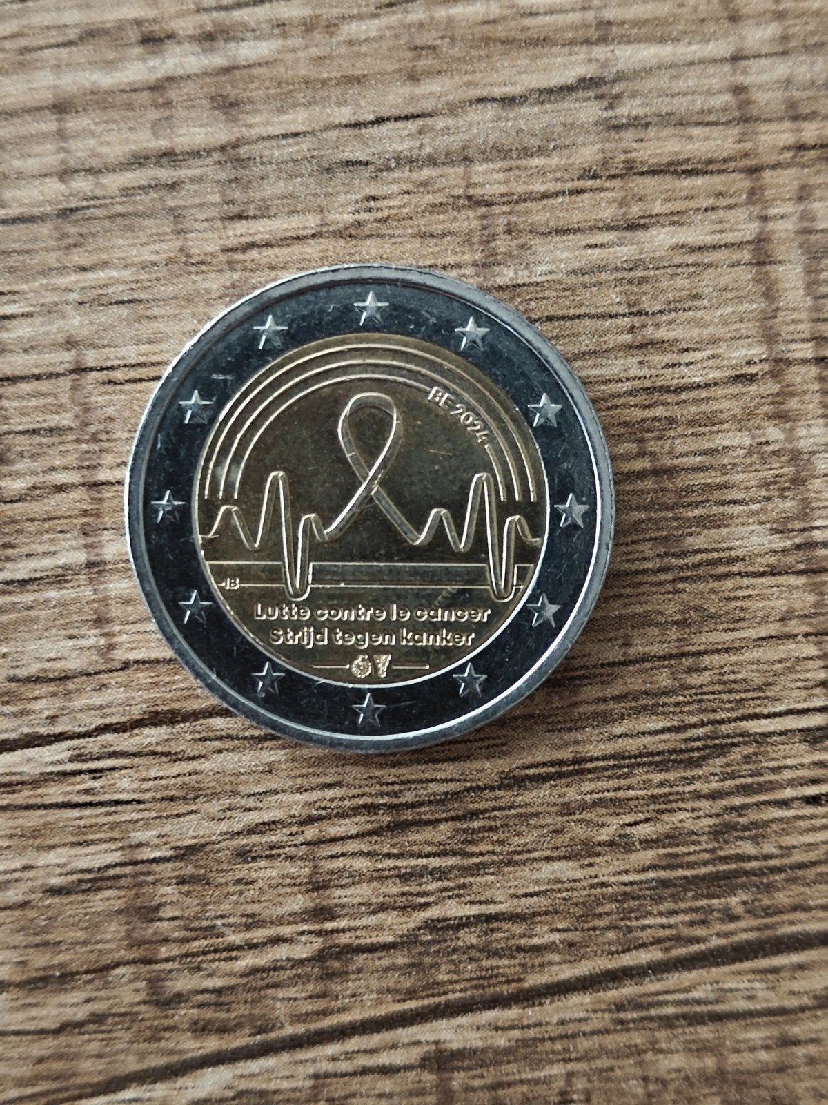 2 euro munt uit de reeks: kom op tegen kanker, Postzegels en Munten, Ophalen, België, 2 euro, Losse munt