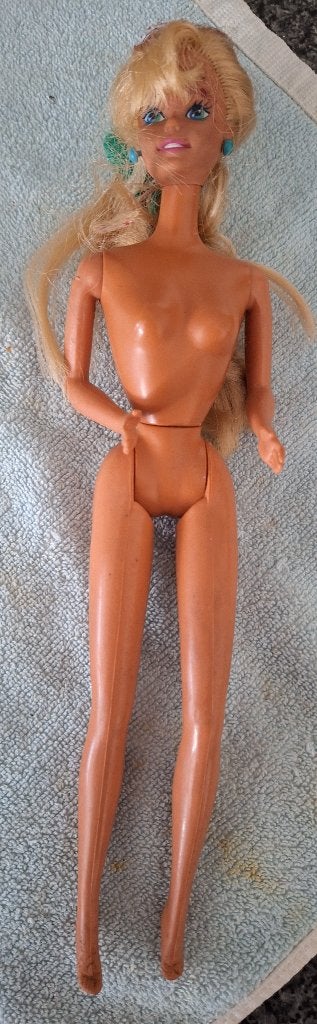 Naakte barbie met groen strkje, Kinderen en Baby's, Ophalen of Verzenden, Zo goed als nieuw, Barbie