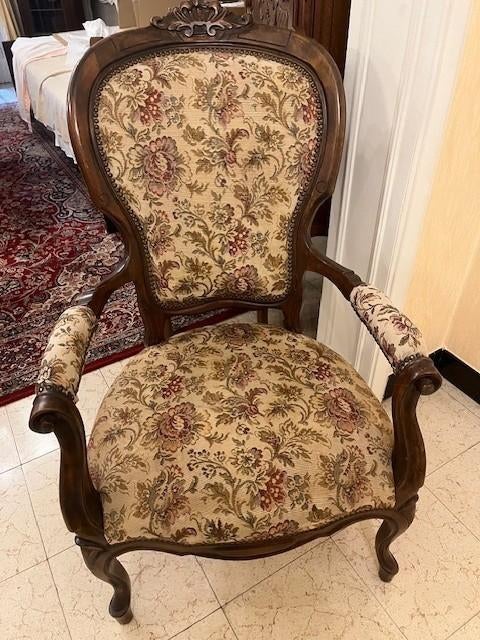 Vintage fauteuil in antiek look, Antiek en Kunst, Ophalen