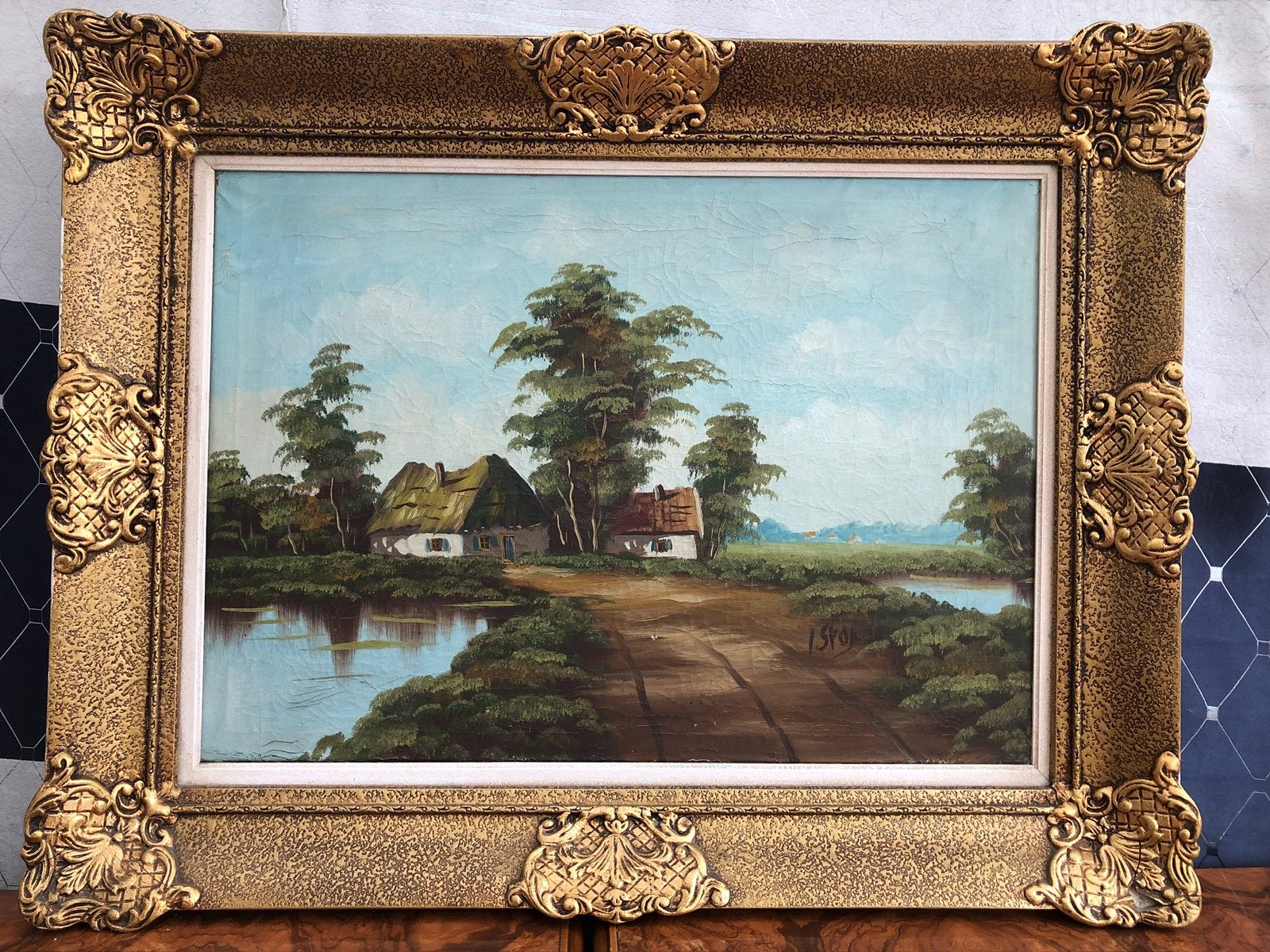 Belle peinture de paysage classique richement décorée, Enlèvement, Classique, Paysage