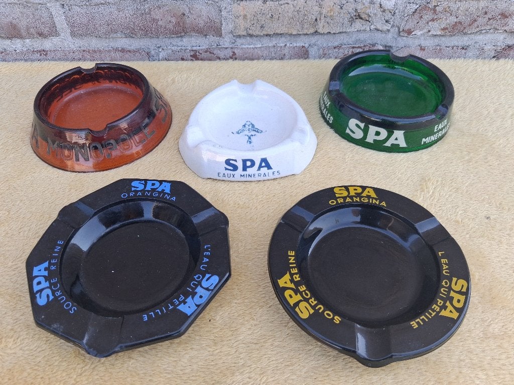 5 oude asbakken  SPA, Verzamelen, Merken en Reclamevoorwerpen, Zo goed als nieuw, Reclamebord, Ophalen of Verzenden