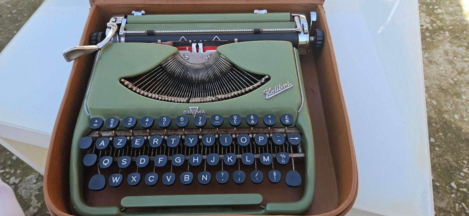 Groma Kolibri antieke schrijfmachine — Vintage jaren 50, Ophalen