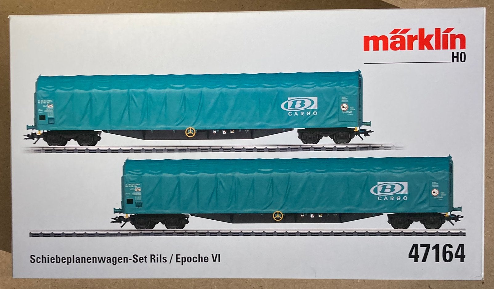Märklin 47164 wagons bâchés SNCB BCargo ho, Enlèvement ou Envoi, Courant alternatif, Wagon, Comme neuf