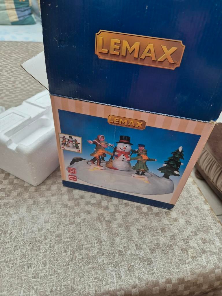 Lemax vintage decoratie beeld met sneeuwman en verlichting, Diversen, Ophalen of Verzenden