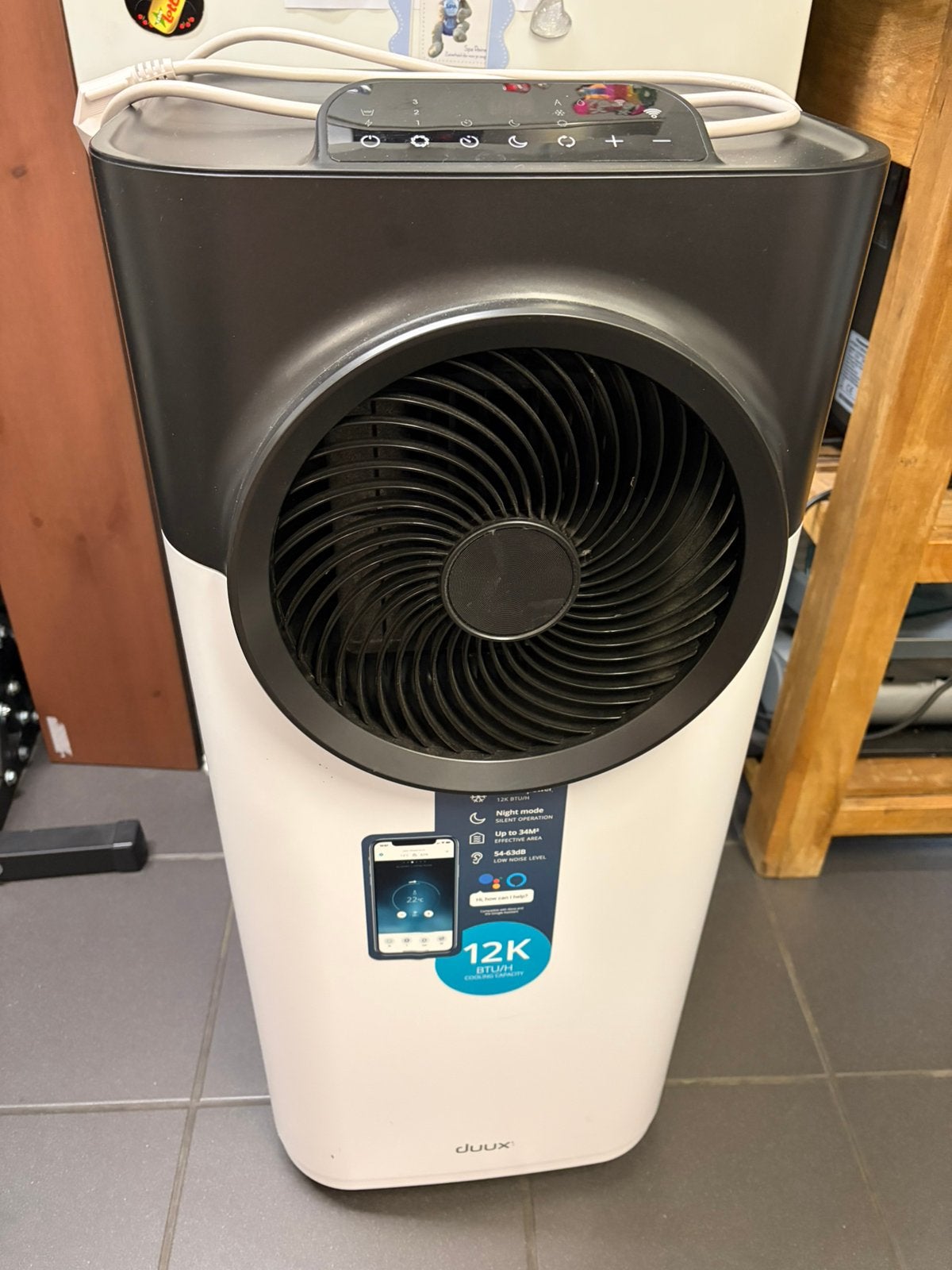 Duux Blizzard Smart Mobiele Airco 12k/btu, Elektronische apparatuur, Ophalen, Zo goed als nieuw, Mobiele airco, Afstandsbediening