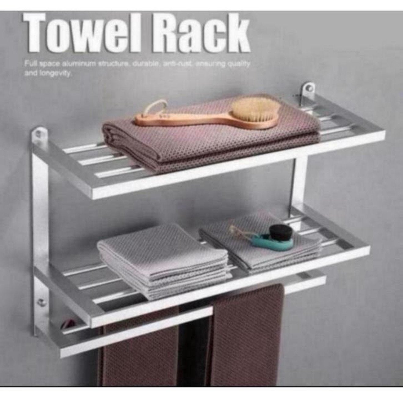 Badkamer Handdoekrek Wandmontage handdoek droog rek Zilver, Ophalen of Verzenden, Nieuw, Handdoekenrek