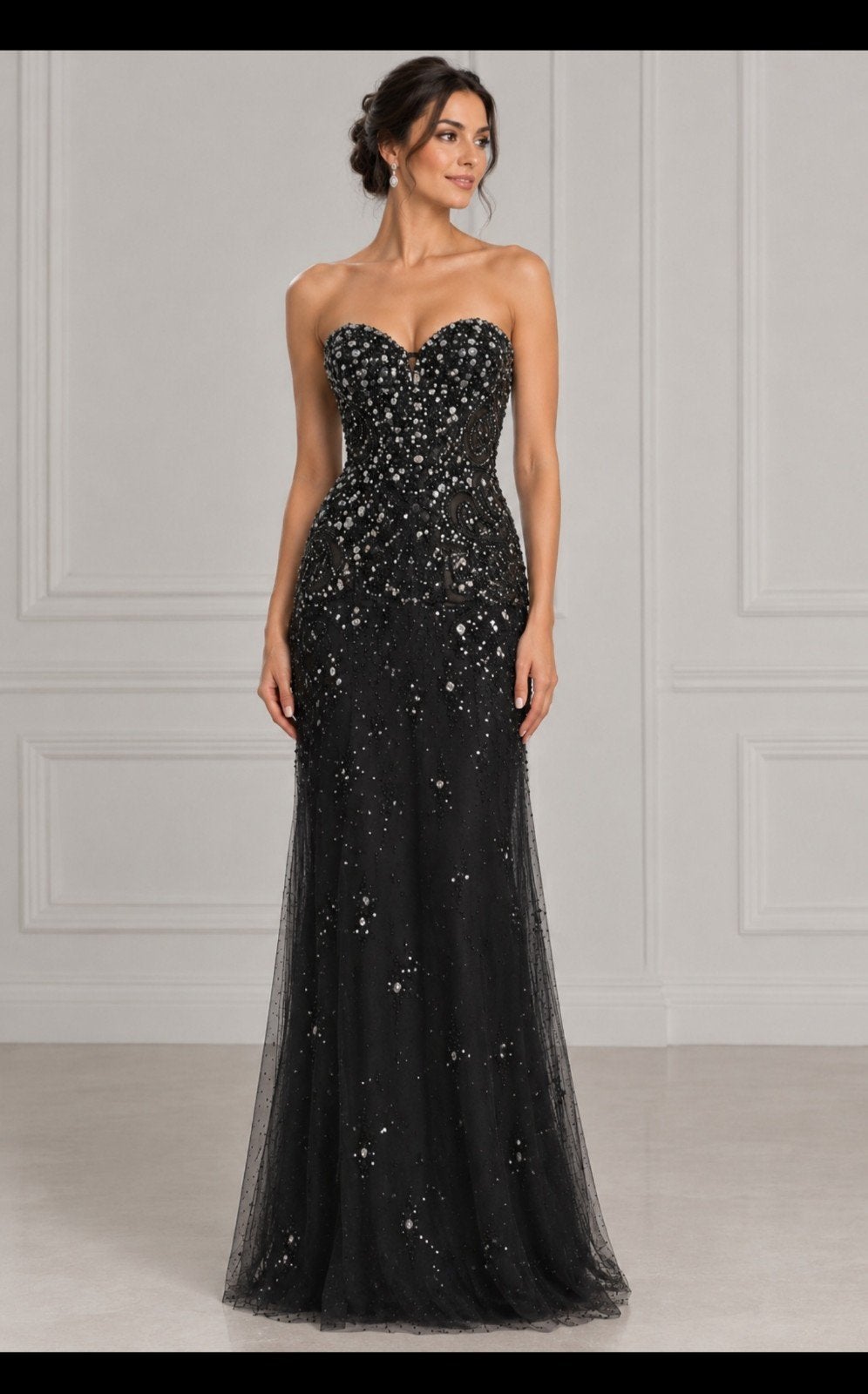 robe de soirée longue ornée de pierres brillantes, Vêtements | Femmes, Tony bowls, Enlèvement ou Envoi, Taille 36 (S)