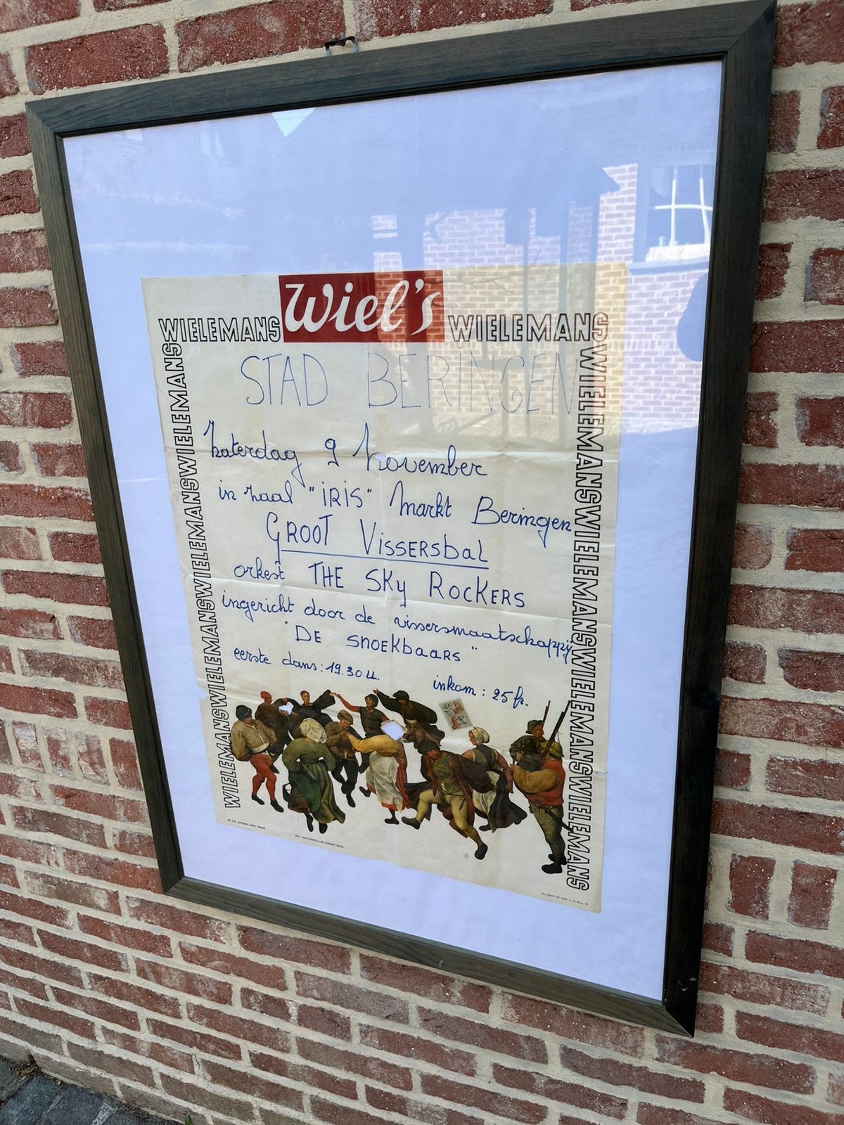 Affiche brouwerijWiel’s wielemans!, Verzamelen, Biermerken, Ophalen of Verzenden, Gebruikt, Reclamebord, Plaat of Schild, Overige merken