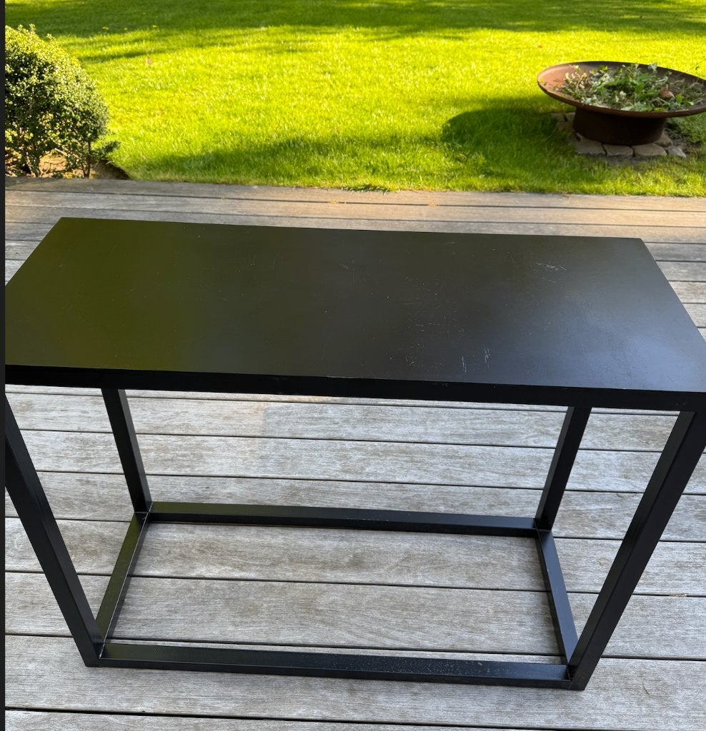 zwarte metalen bijzettafel, Enlèvement, Comme neuf, Modern