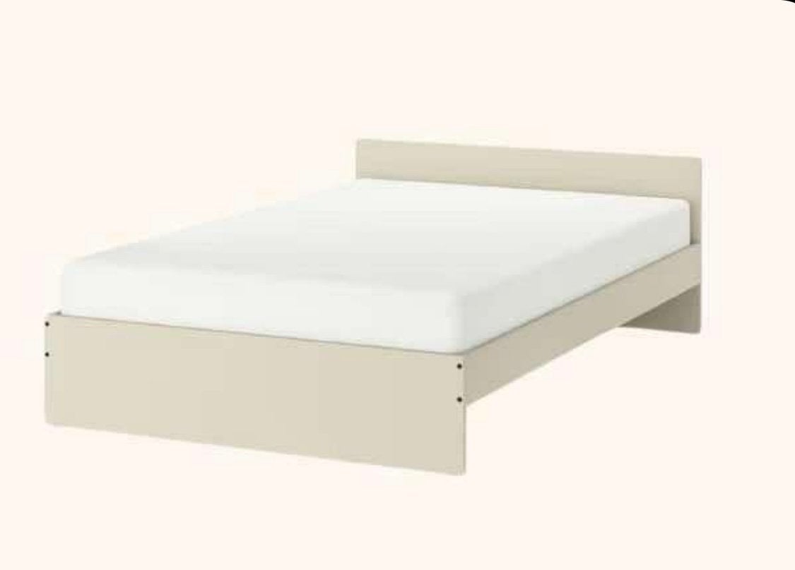 IKEA lit + sommier + matelas 140x200, Enlèvement, Comme neuf, Gris