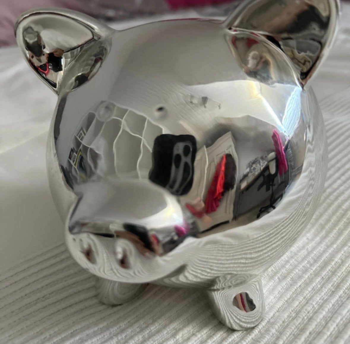 Tirelire argentee cochon, Enlèvement, Utilisé