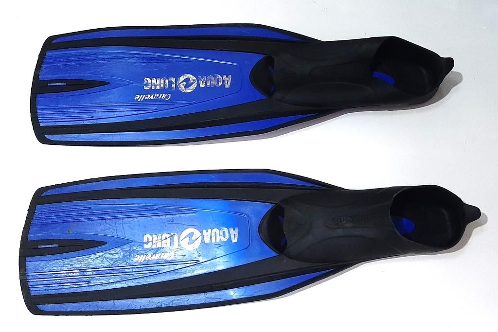 Zwemvliezen blauw - Aqualung Caravelle - maat 46/47, Watersport en Boten, Duiken, Ophalen, Gebruikt, Zwem- of Duikvliezen