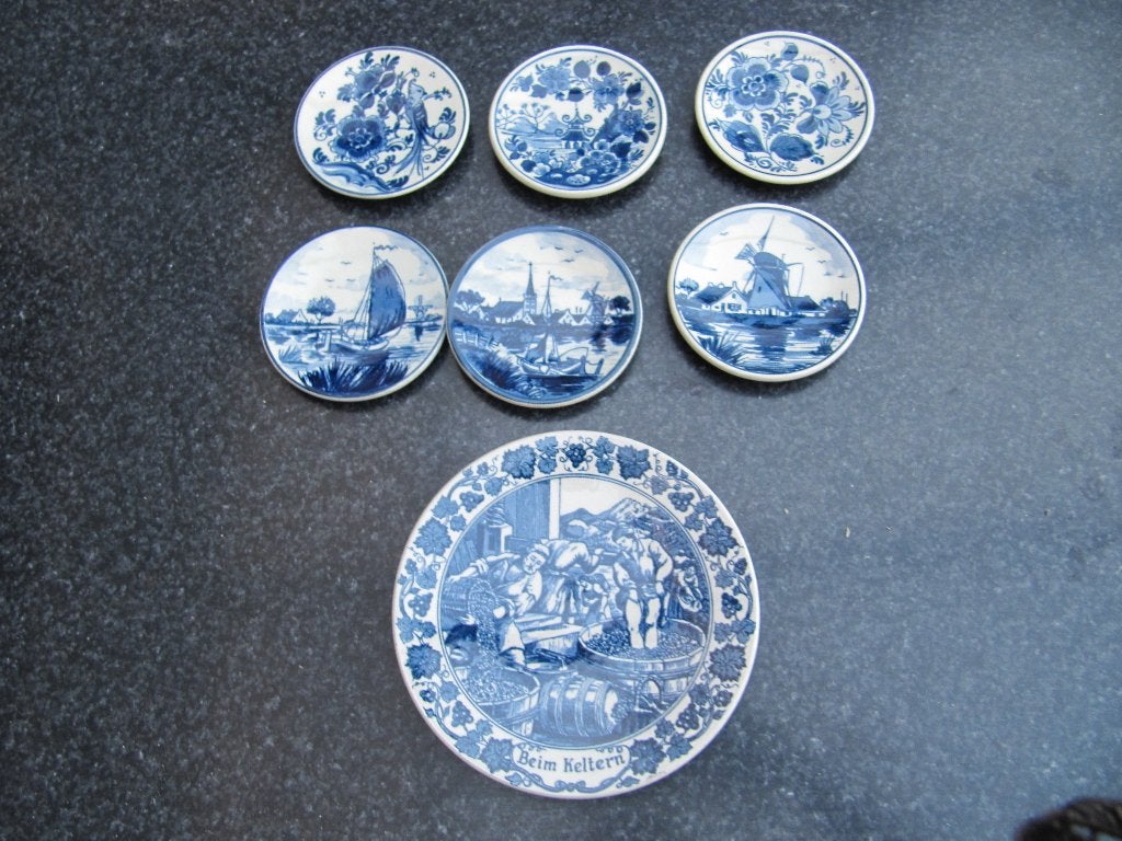 delfts blauw kleine bordjes Royal Goedewaagen, Antiek en Kunst, Antiek | Wandborden en Tegels, Ophalen of Verzenden