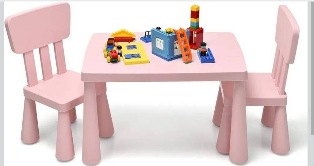 Table + 2 chaisses rose Ikea Mammut fille