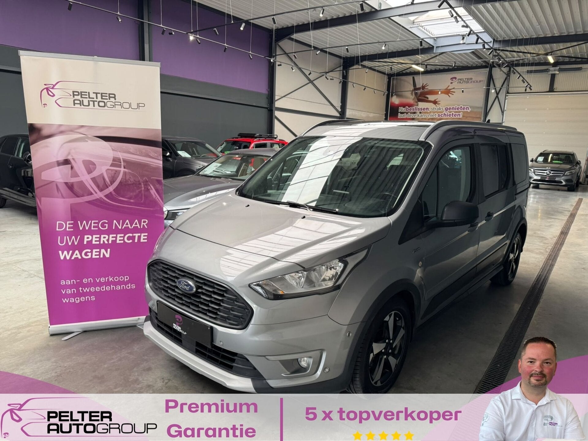 Ford Tourneo Connect 1.5TDCi Active Automaat GPS Camera 7-Z, Autos, Ford, Argent ou Gris, Achat, Euro 6, Entreprise