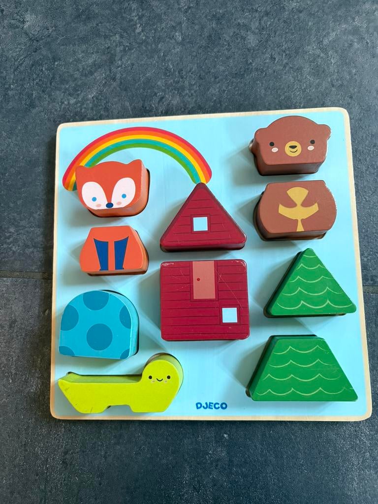 Puzzle bébé 12/18 mois en bois Djeco, Enlèvement, Comme neuf, 6 mois à 2 ans, En bois