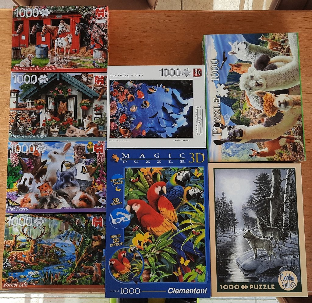 Dieren puzzels 1000stuks, Ophalen, 500 t/m 1500 stukjes, Gebruikt, Legpuzzel