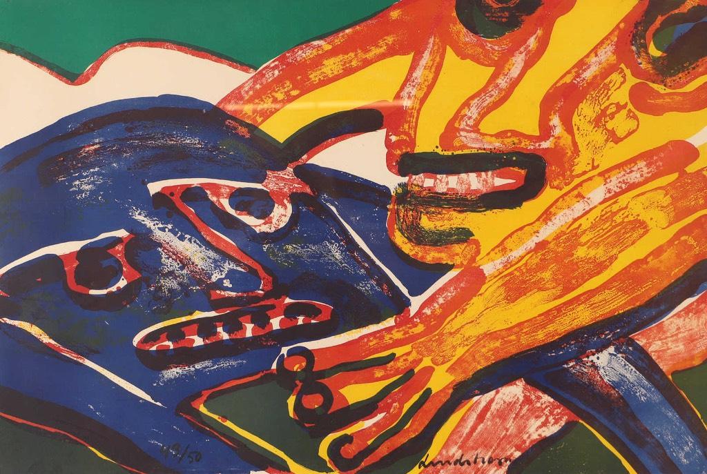 Litho Bengt Lindström 'The Embrace' Groot werk - OPRUIMING, Antiek en Kunst, Ophalen of Verzenden