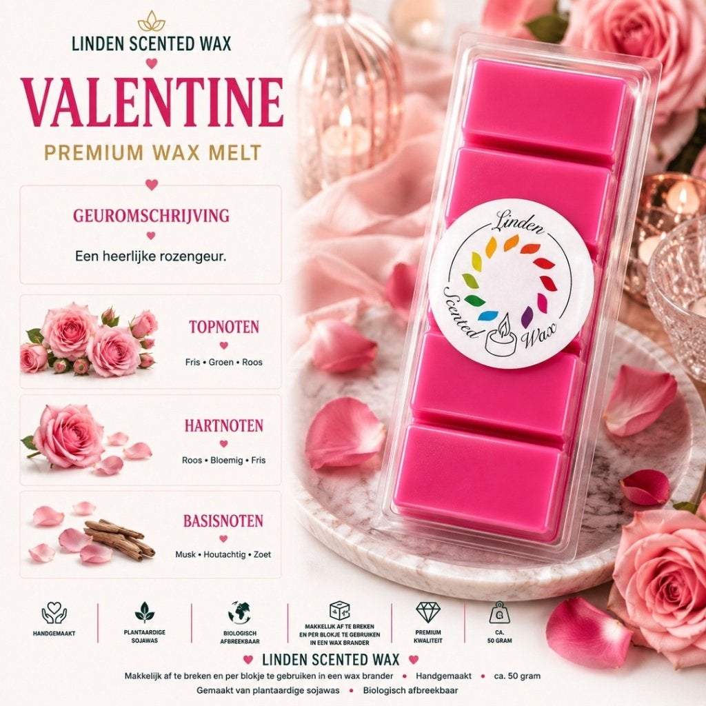Waxmelts geur VALENTINE waxmelt parfum rozengeur, Ophalen of Verzenden, Nieuw, Was, Kaars