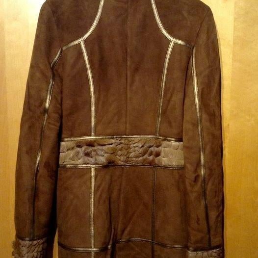 Manteau en peau et fourrure femme S, Enlèvement ou Envoi, Comme neuf, Taille 36 (S), Brun