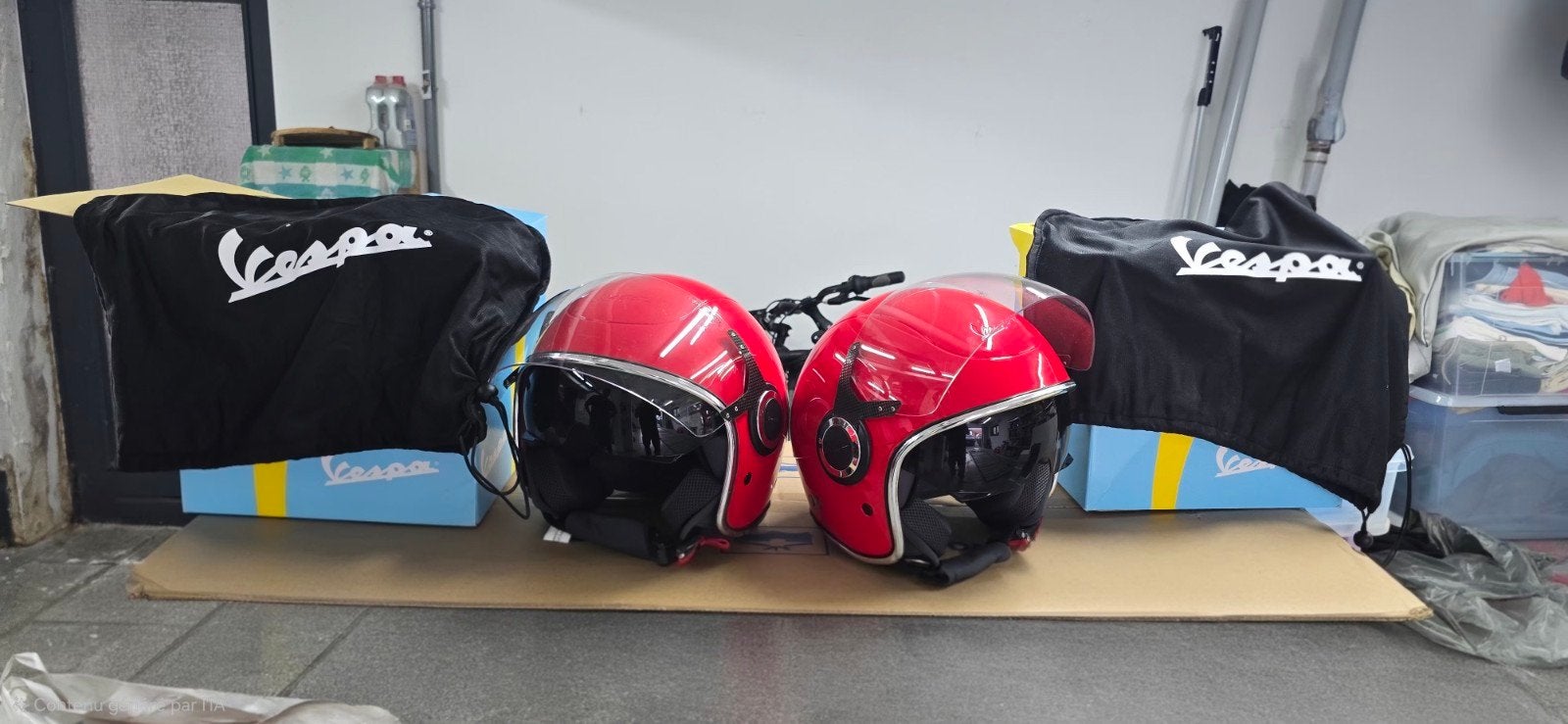 Casque Vespa jet VJ rouge, pièces, Autres marques, M, Casque jet, Enlèvement