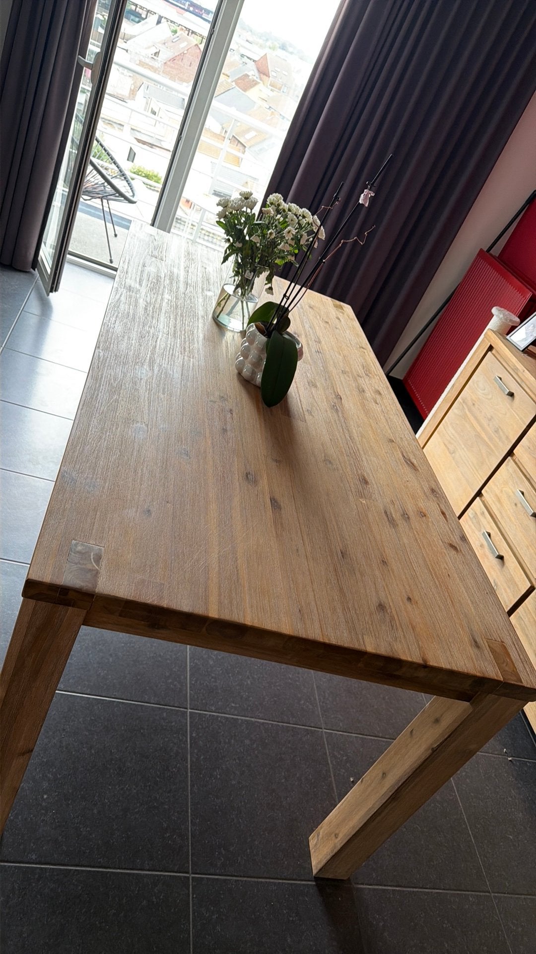 Eiken salontafel 6 personen, Huis en Inrichting, Ophalen, Gebruikt, 100 tot 150 cm, Eikenhout
