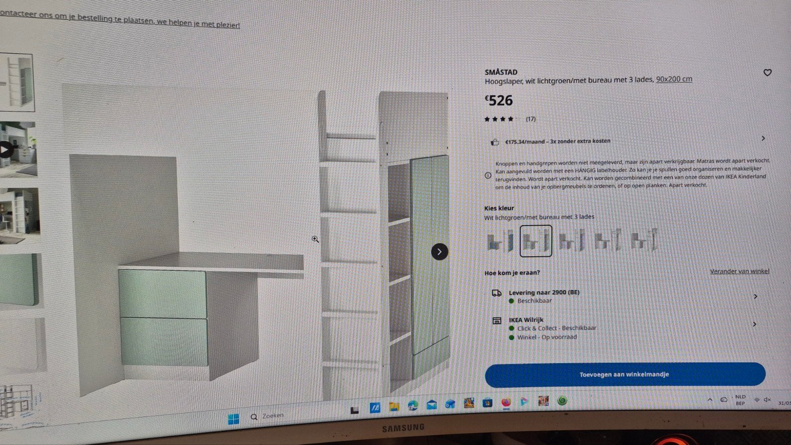 Hoogslaper 1perssonsbed, Ophalen