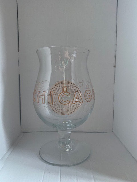 Duvel glas Chicago bruin te koop, Ophalen, Zo goed als nieuw, Duvel