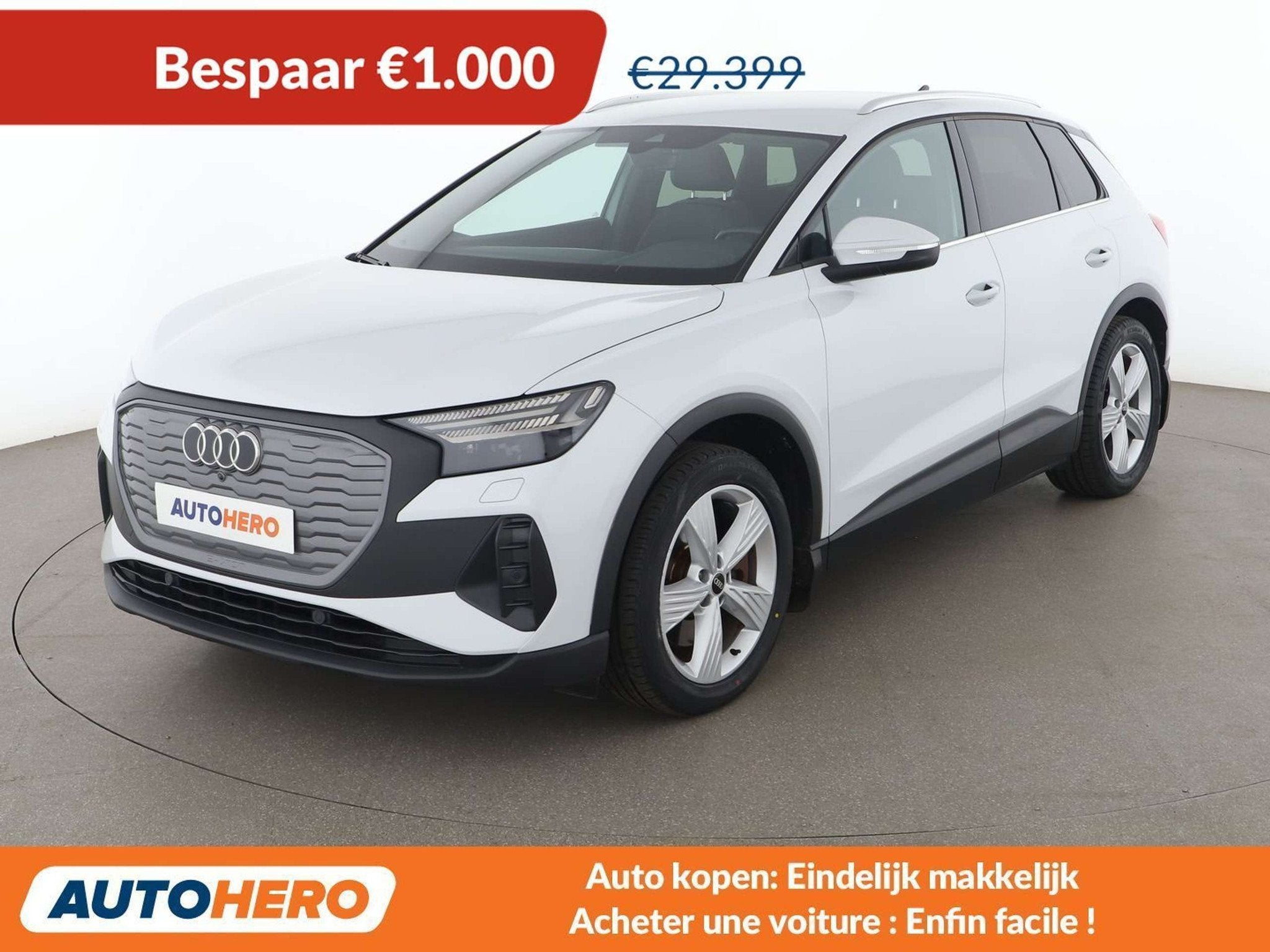 Audi Q4 e-tron 40 e-tron (bj 2022, automaat), Auto's, Achterwielaandrijving, Wit, Leder, Elektrisch
