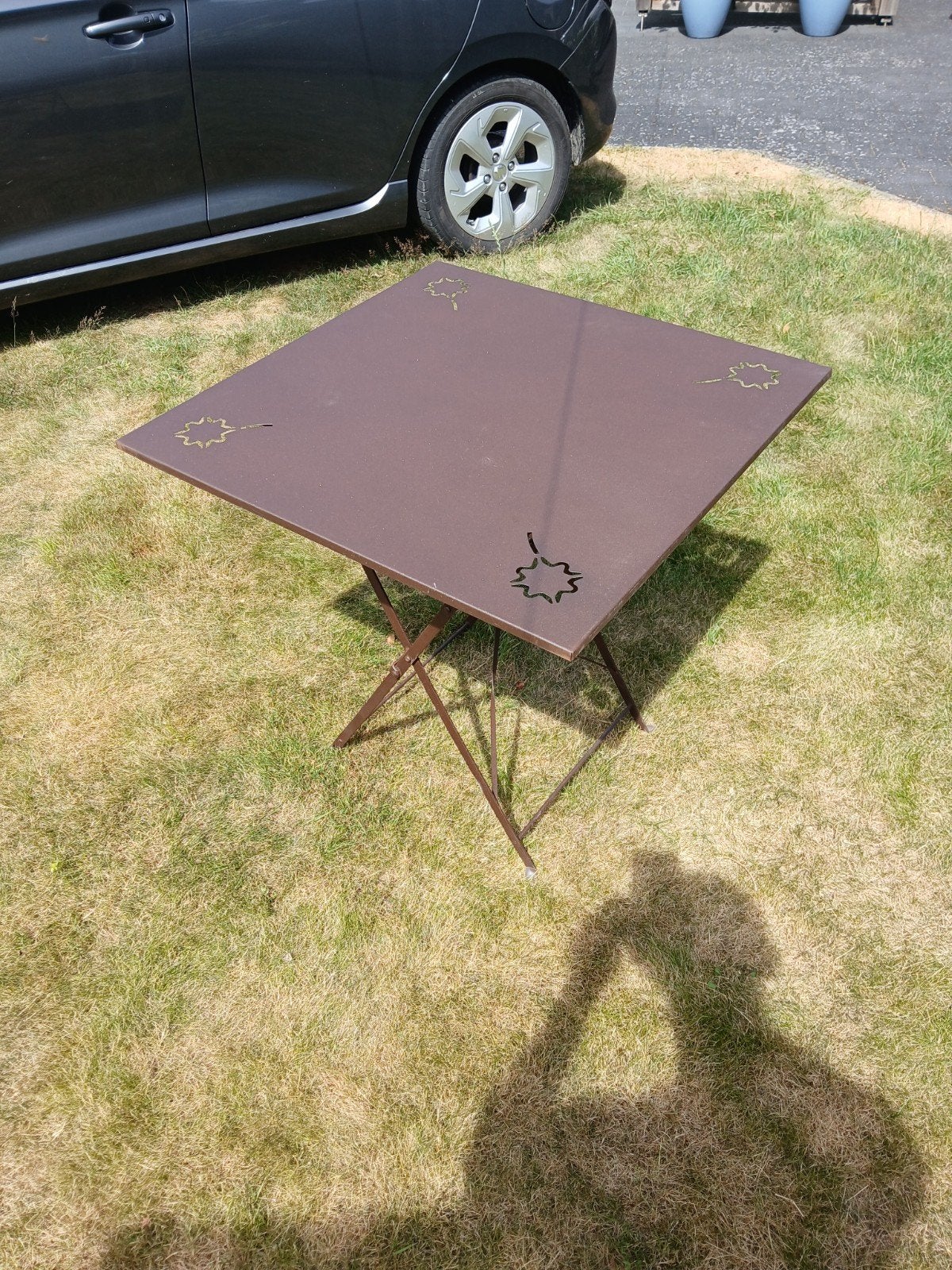 Table bistro pliante couleur rouille, Tuin en Terras, Tuintafels, Ophalen