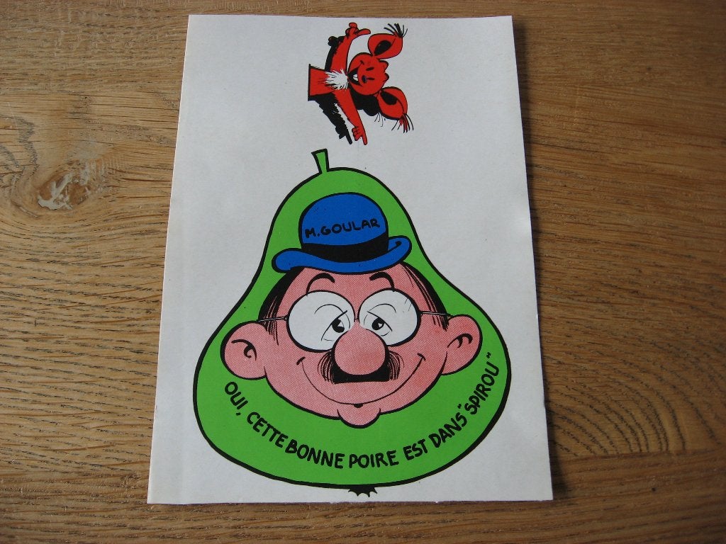 Autocollant Spirou My Goular Oui Cette Bonne Poire est danse, Collections, Enlèvement, Gaston ou Spirou, Neuf, Image, Affiche ou Autocollant