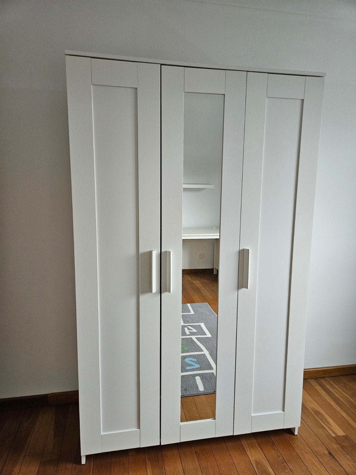 IKEA BRIMNES kledingkast wit met spiegeldeur, Ophalen, Gebruikt