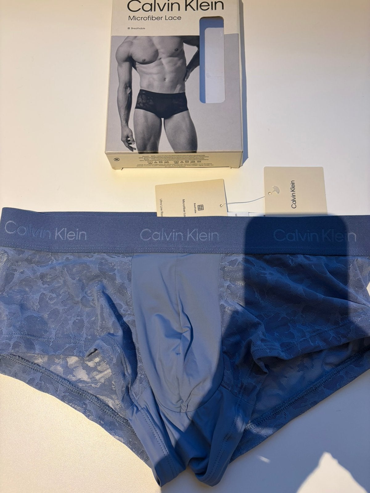 Calvin Klein Trunk Microfiber Lace, Kleding | Heren, Verzenden, Blauw, Boxer