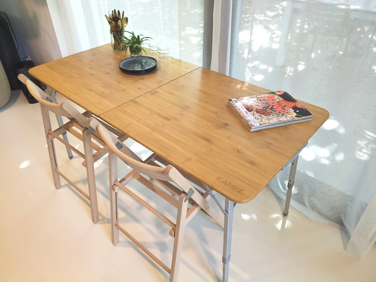kampeertafel bamboe, Caravans en Kamperen, Ophalen, Zo goed als nieuw, Campingtafel