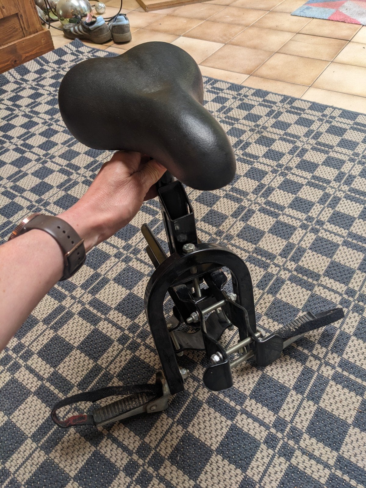 Zeer stevig fiets stoeltje voor van voor op de fiets, Ophalen, Voetsteuntjes