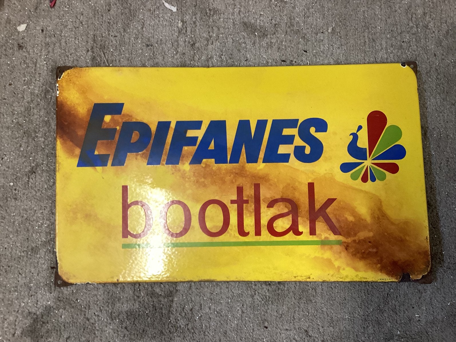 Emaillebord, Enlèvement, Utilisé, Panneau publicitaire