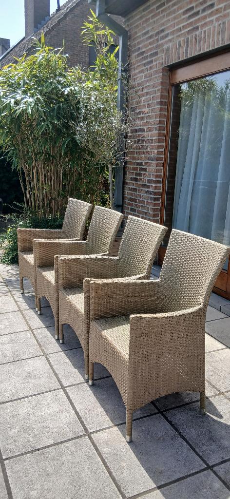 Set van 4 terrasstoelen, Tuin en Terras, Tuinstoelen, Ophalen, Gebruikt, Wicker